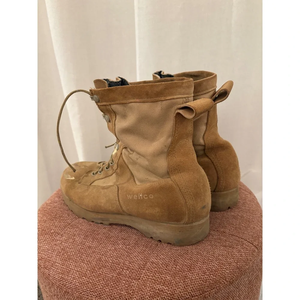 Wellco Mens Coyote Tan Desert Combat Boots Military Tactical Suede Nylon 13 R